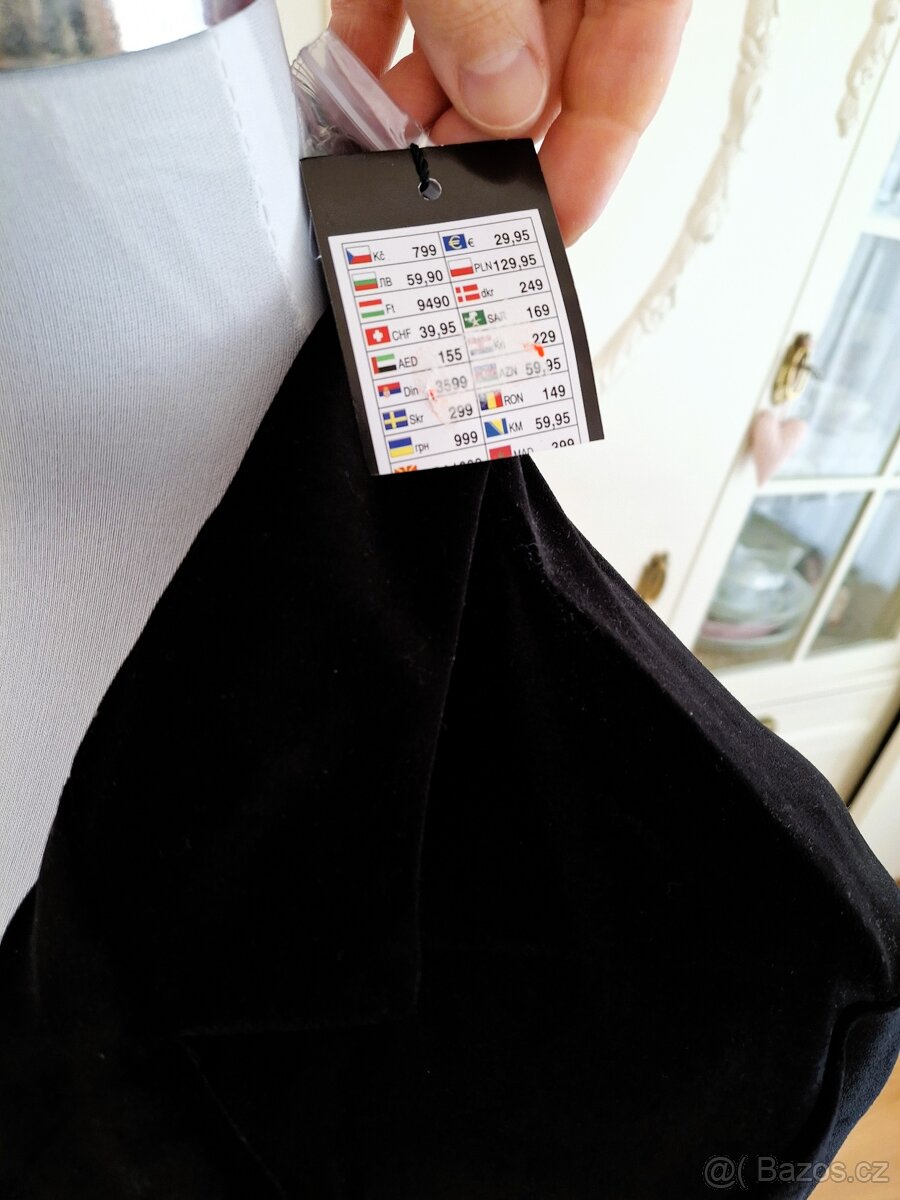 Nové s visačkou černé sametové sako M 38 Amisu pružné - 5