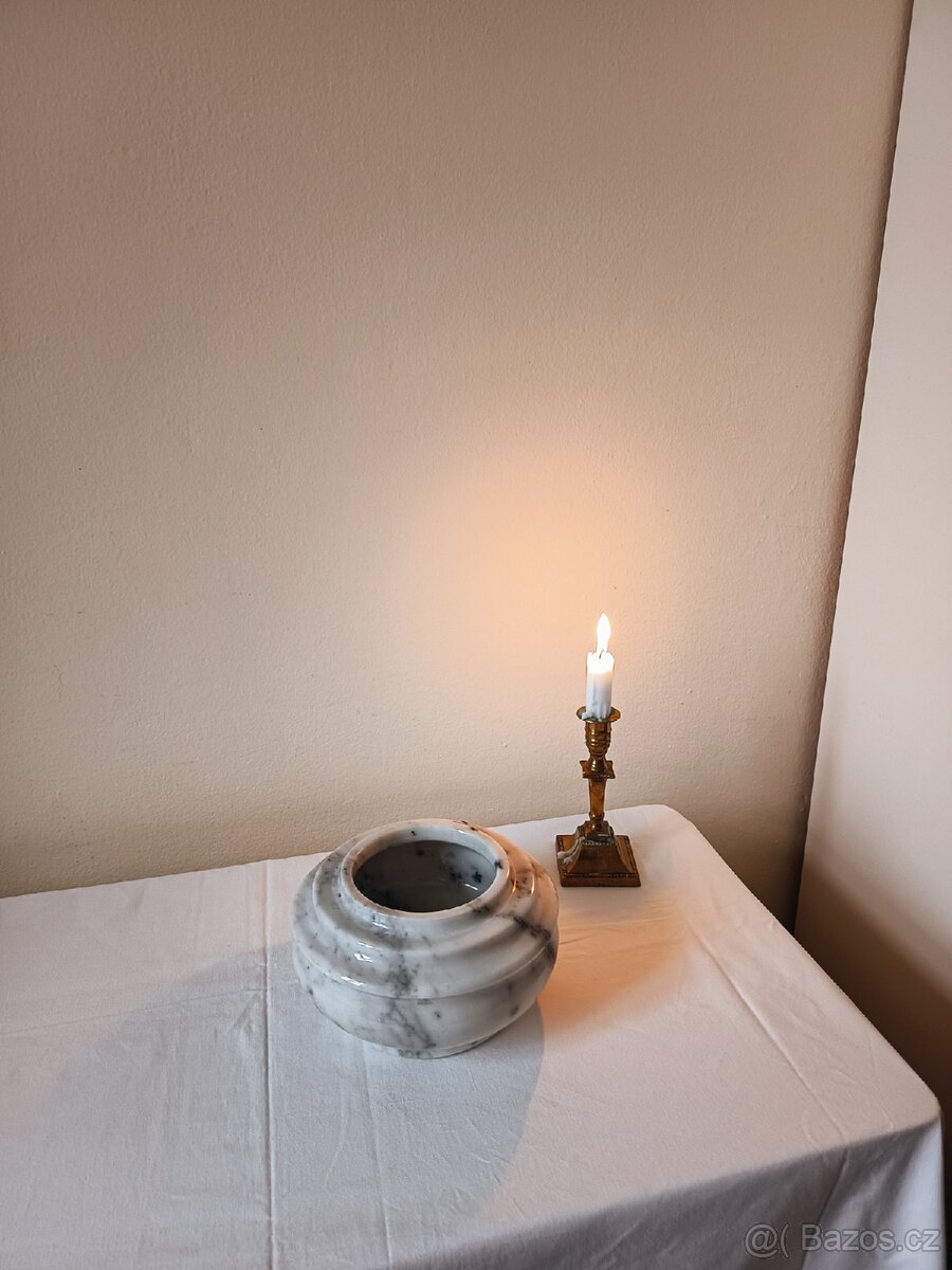 Masivní vintage mramorová dóza z Itálie - 5