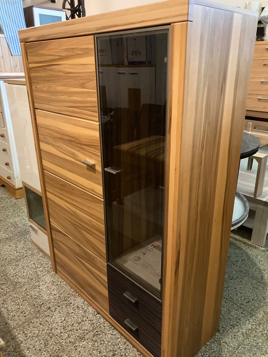 Komoda částečně prosklená/vitrína.Nová - 5