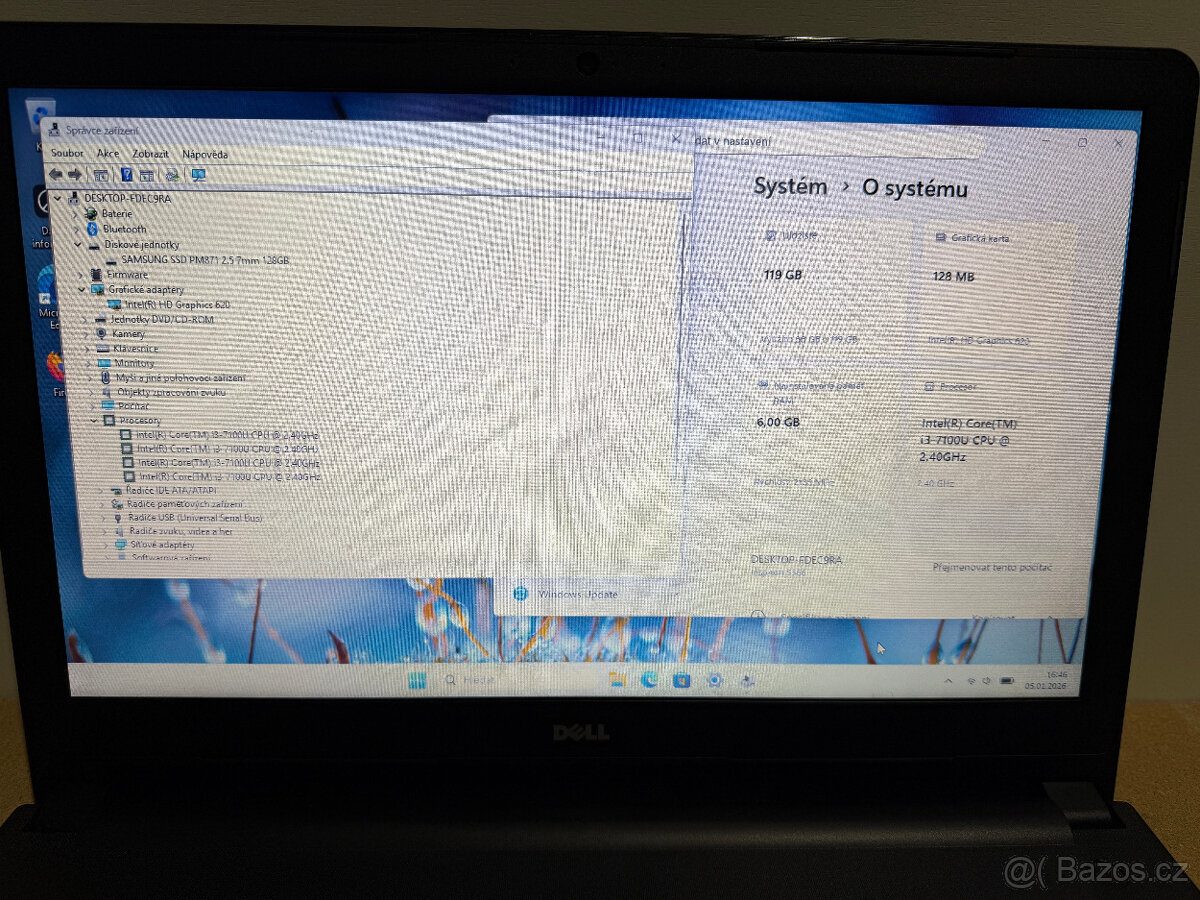 Dell Inspiron 5566 - i3 7gen, 15,6" dotyk.lcd, super bat. - 5