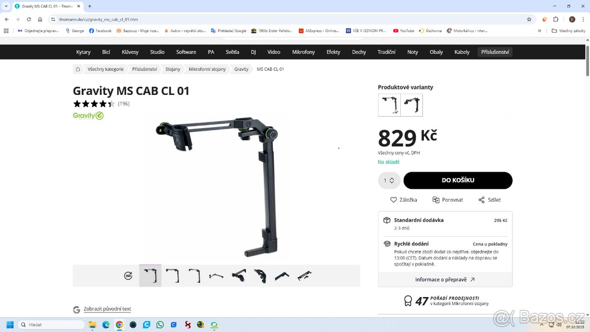 Držák mikrofonu Gravity MS CAB CL 01 - 5