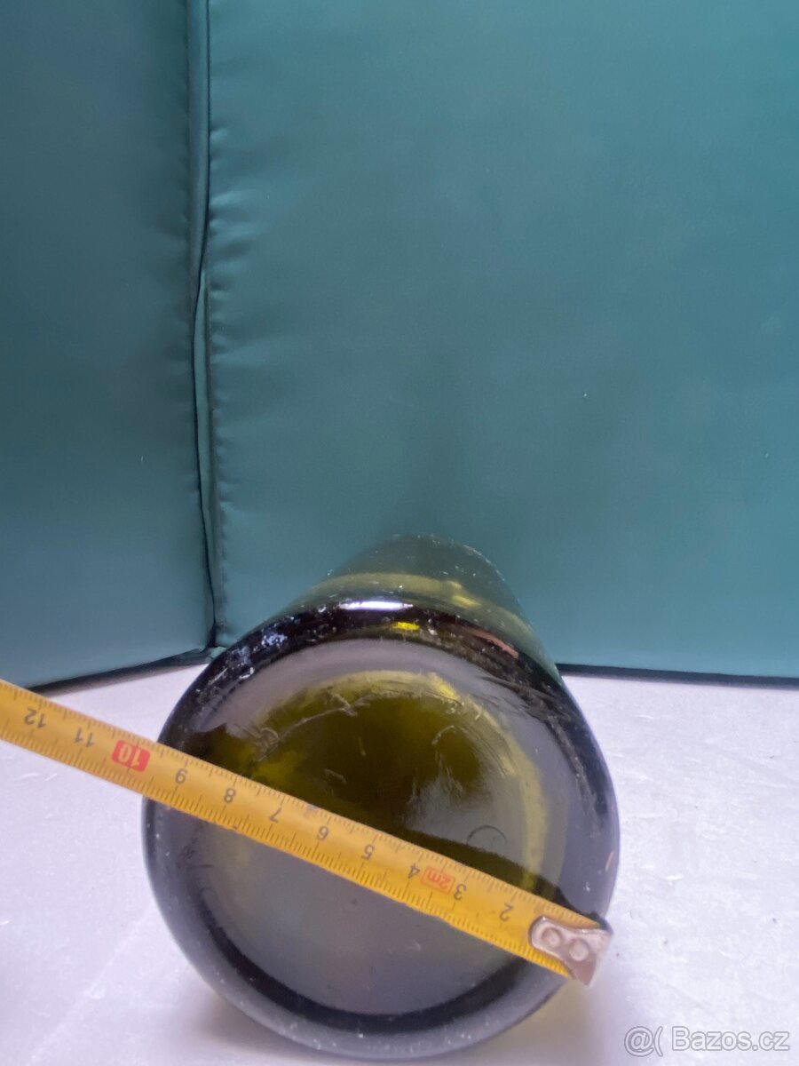 Zelená skleněná láhev – retro dekorace - 5