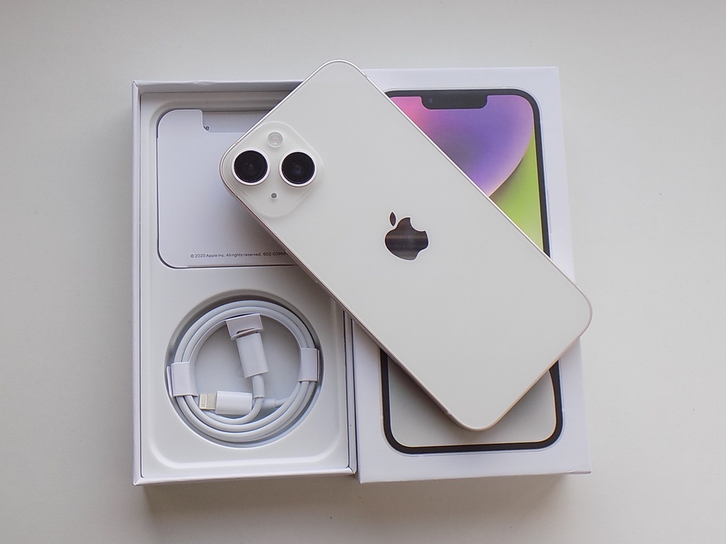 APPLE iPhone 14 128GB White - ZÁRUKA - TOP STAV - 100% bat. - 5