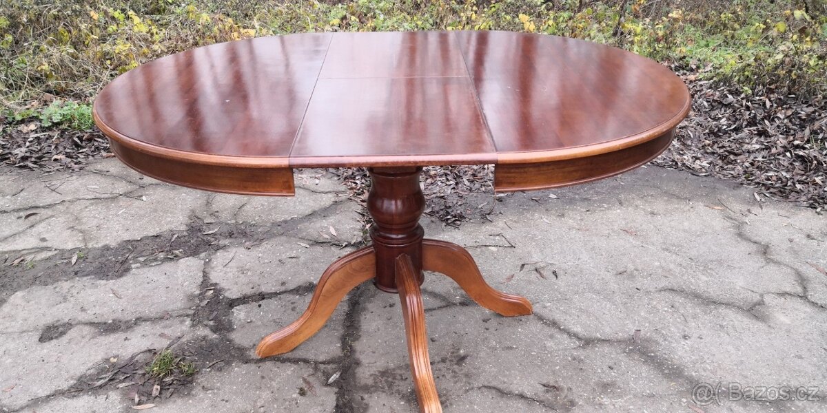 Masivní rozkládací stůl+4ks starožitných židlí - 5