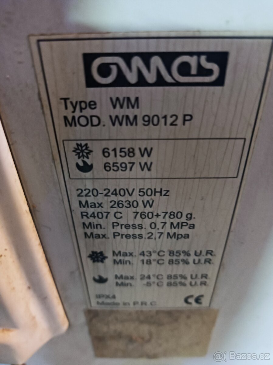 Tepelné čerpadlo OMAS Wallmaster 2630W - 5