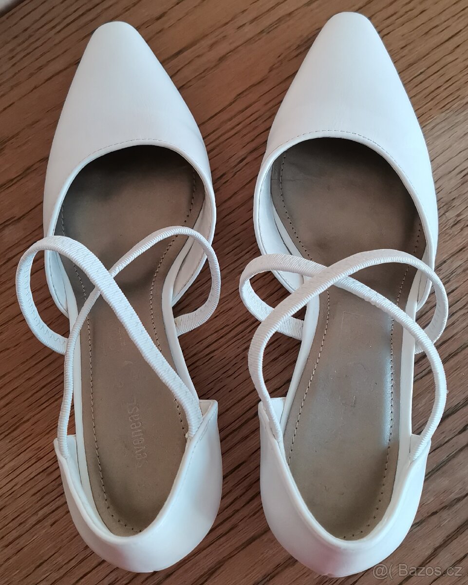 Společenské bílé lodičky vel. 38 (255 mm) - 5