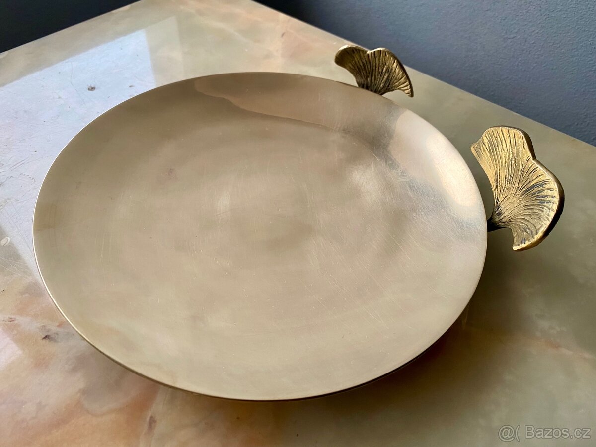 Starožitná mosazná Miska Na Ovoce S motivem Velrybího Ocasu - 5