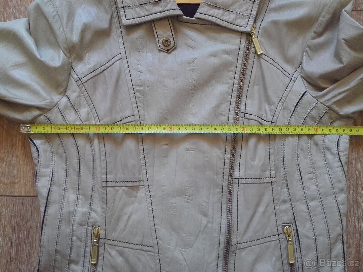 Bunda z opravdové kůže světlá vel. 36 - 5
