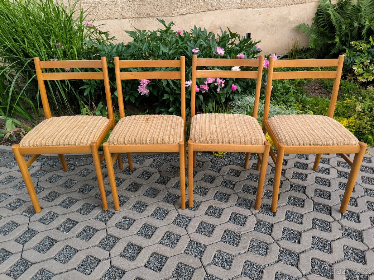 Retro dřevěné jídelní židle Jitona - 70. léta - 5