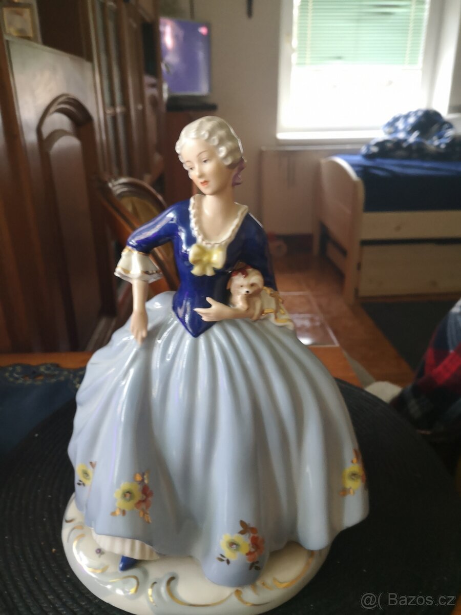 porcelánové sošky DUX v kobaltu - 5