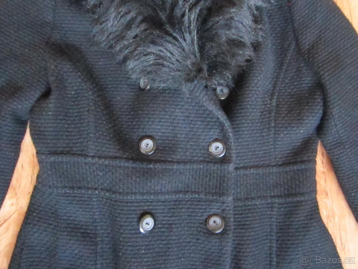 Černý kabát vel. M/L, délka 115 cm, VÝHODNÁ CENA - 5