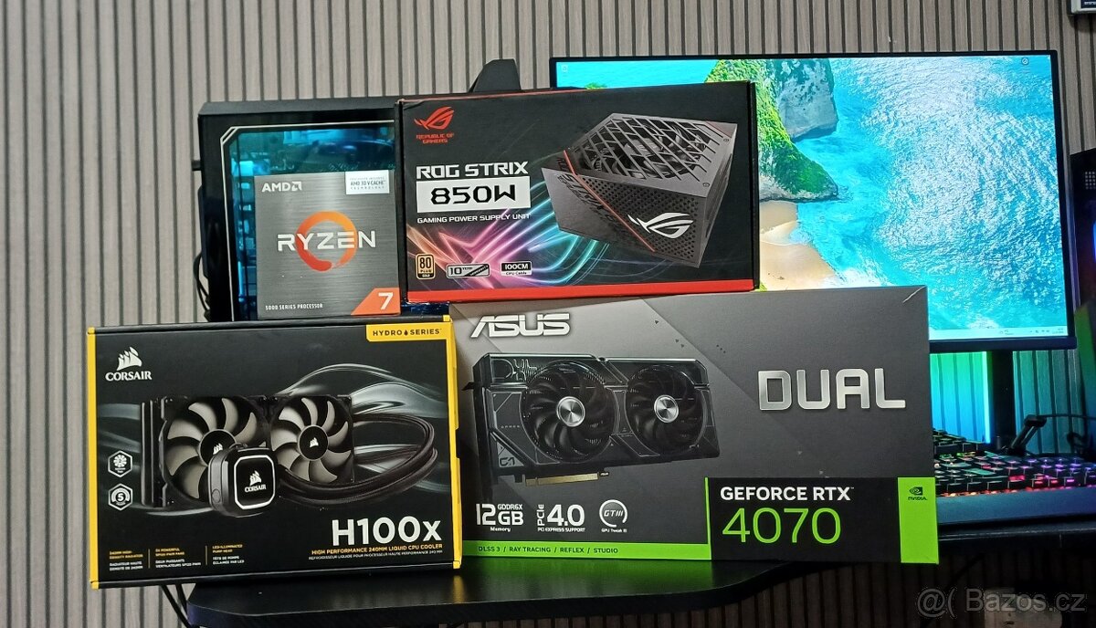 Herní počítač Asus ROG AMD Ryzen 7 5800x3D RTX4070 DDR4 48G - 5