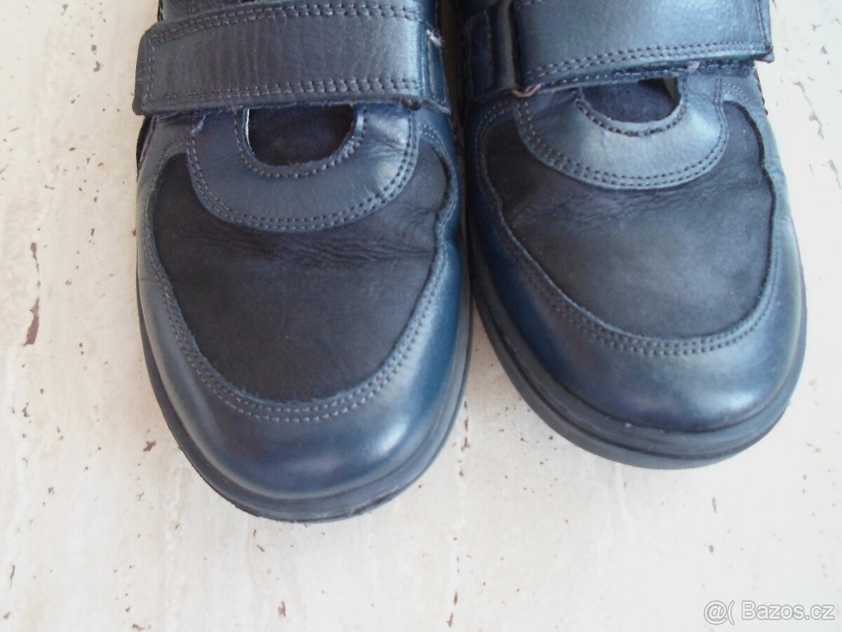Modré boty polobotky kožené - 37 - 5