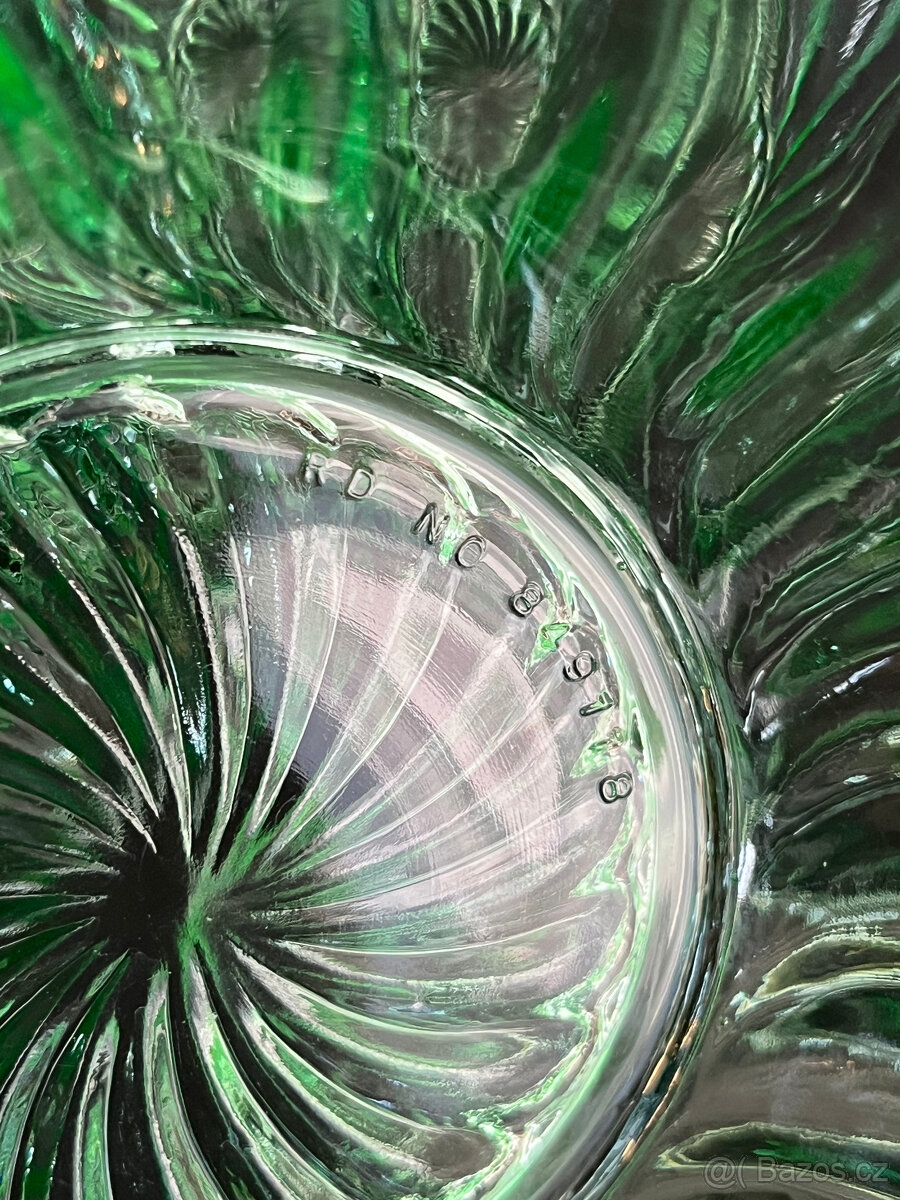 Kompotová sada misek 1+6, uranové sklo - 5