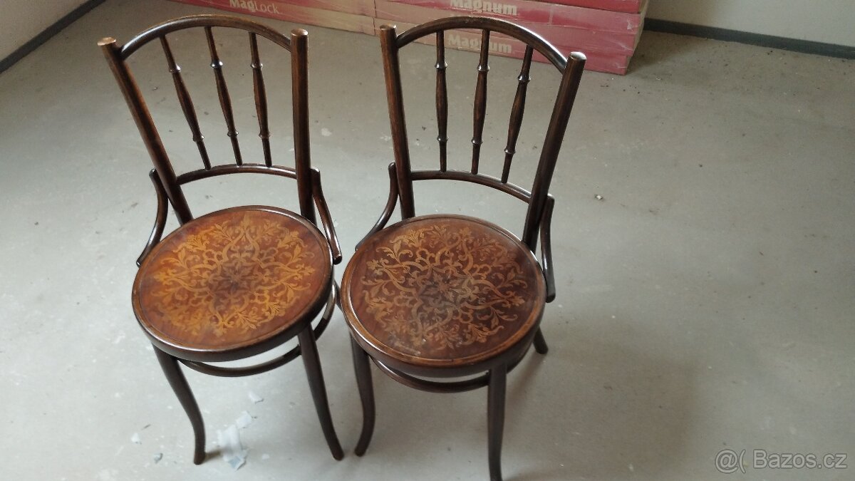 Starožitné židle Thonet - 4ks - 5