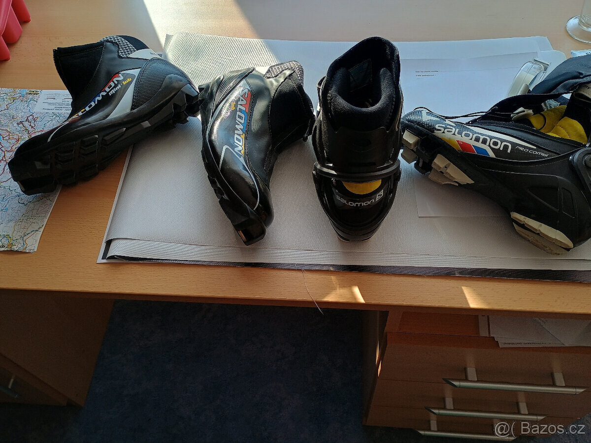 2 páry značkových běžkařských bot Salomon č. 6 a č.6,5 - 5