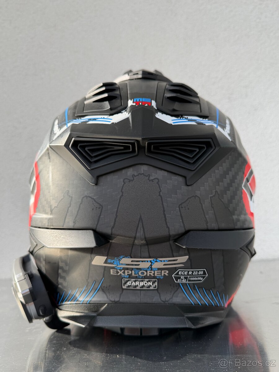 Prilba LS2 MX701 Explorer Carbon Extend čierno-modro-červe - 5