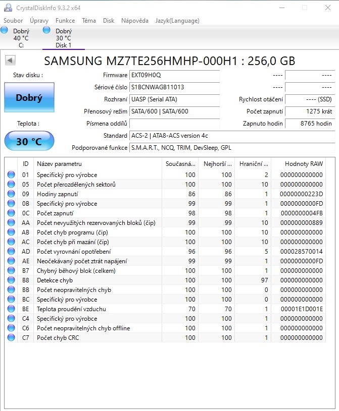 2x SSD Disk Samsung a Micron, sata III, 6gbps, 256gb - 5