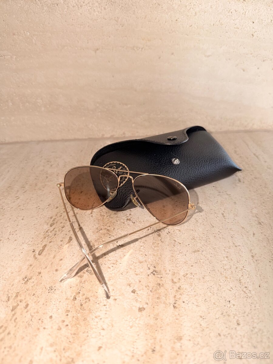 Sluneční brýle Ray-Ban Aviator (zlaté/hnědé) - 5