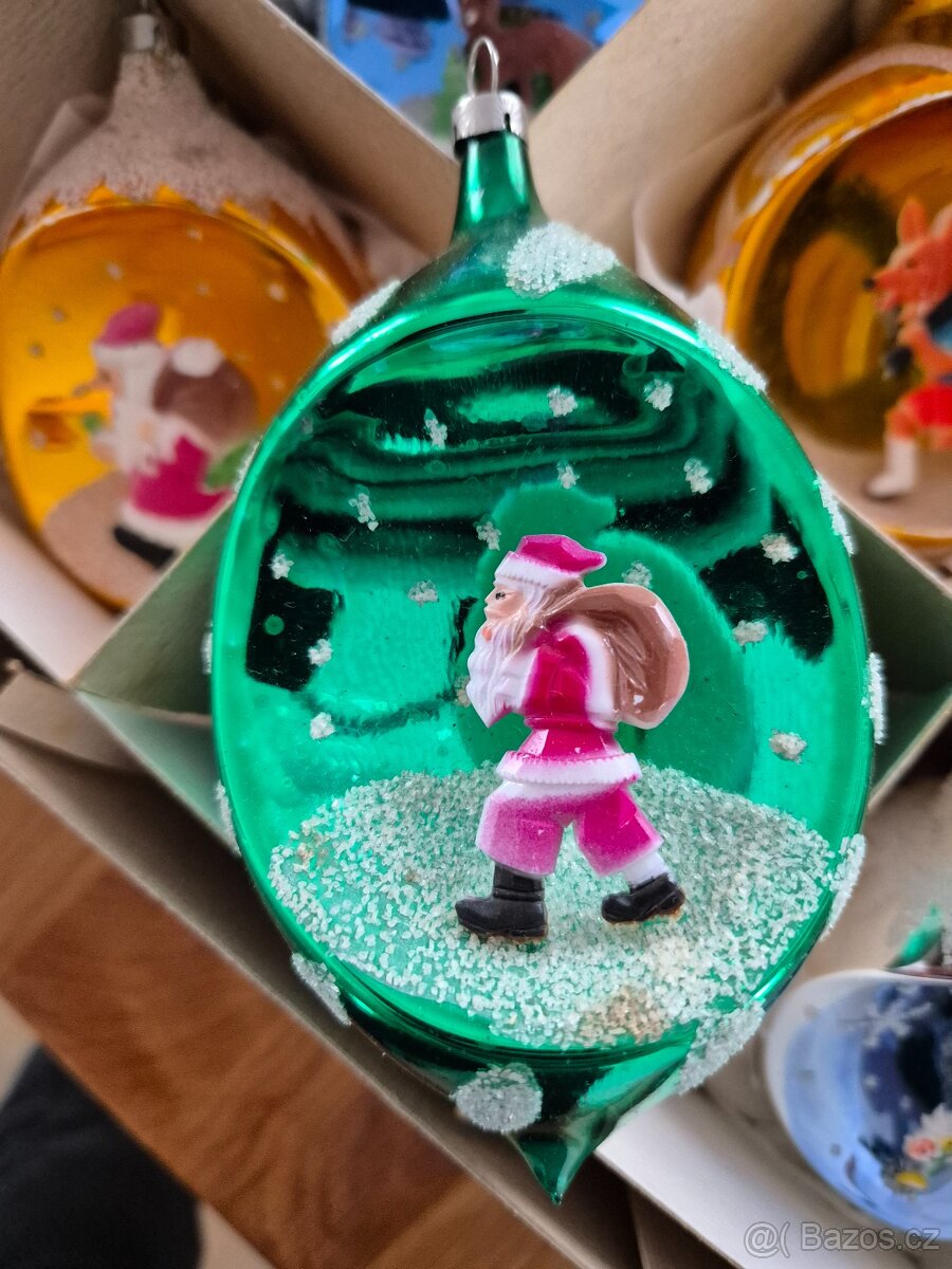 Staré Vánoční ozdoby s vlepem - 5