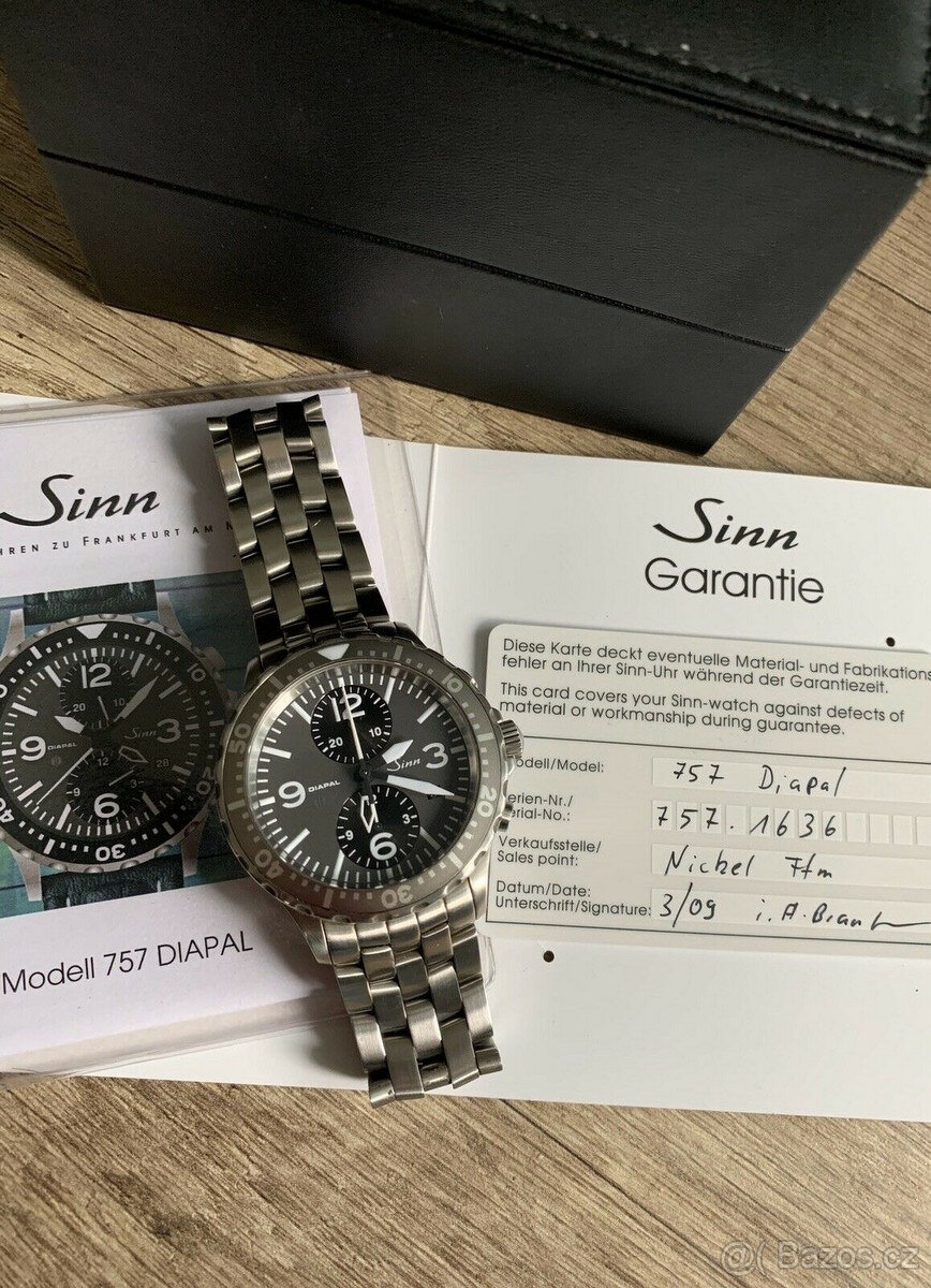 Duochronograf Sinn Diapal 757 UTC GMT - 5