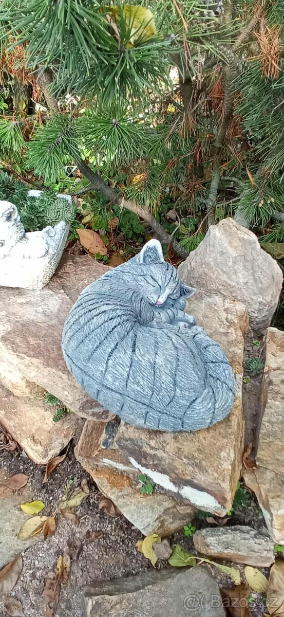 Zahradní dekorace- Spící kočka 5 - 5