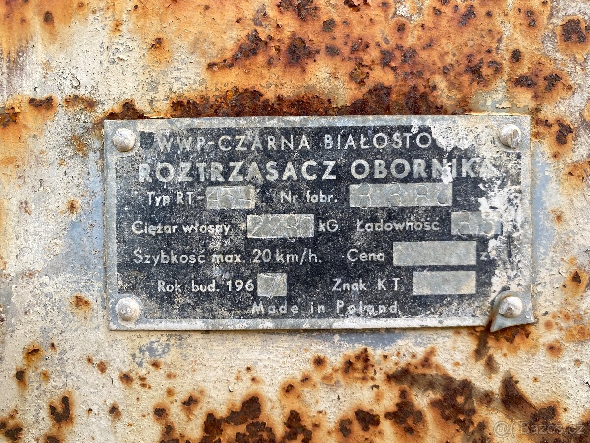 Traktorový vlek vlečka přívěs polský wwp rt45h - 5