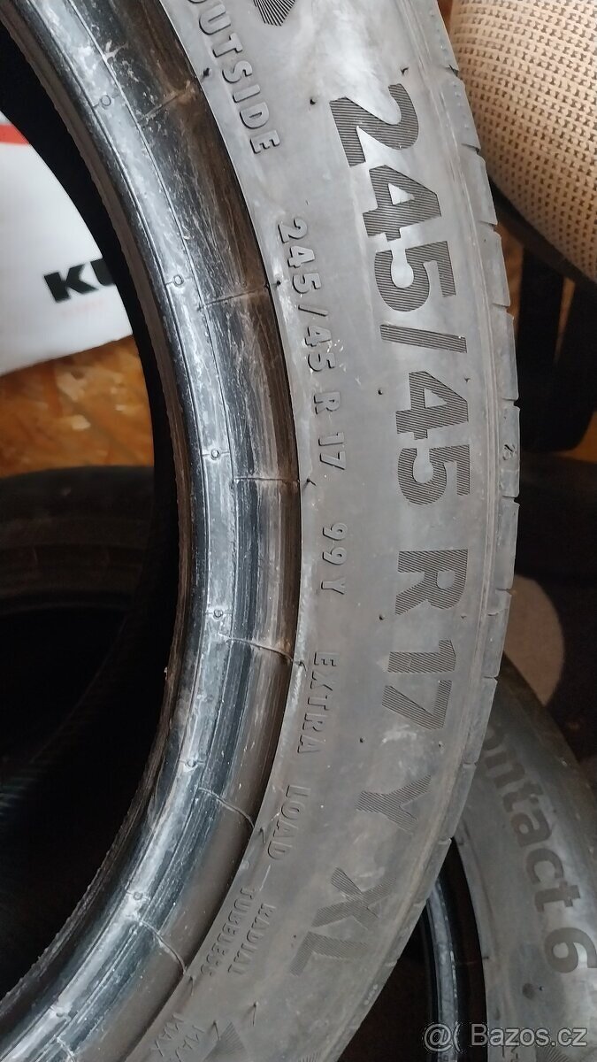Prodám 2 x letní pneu Continental 245/45/17 - 5