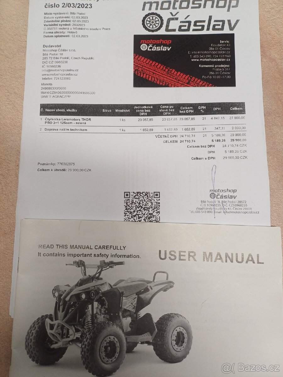 čtyřkolka 125ccm pškozeno