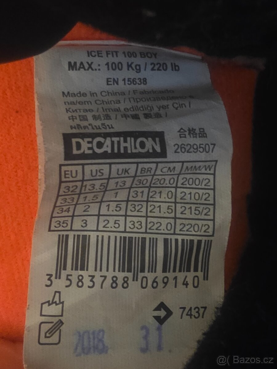 Lední brusle EU35-EU38 přizpůsobitelné, 220-240mm mondo - 5