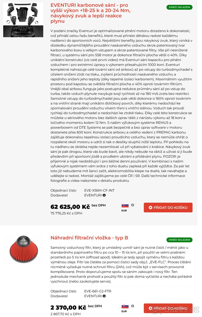 Karbonové sání Eventuri pro BMW XM, X5M, X6M - 5