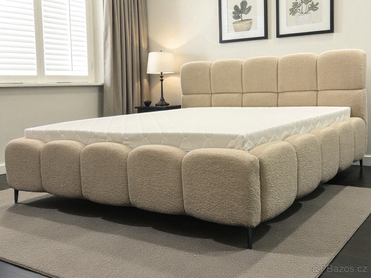 Manželská postel , uplne nový . Bezový | 180x200 - 5