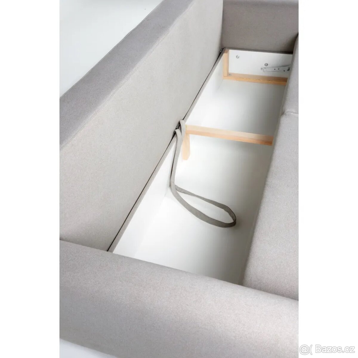 Světle šedá rozkládací pohovka 214 cm - 5