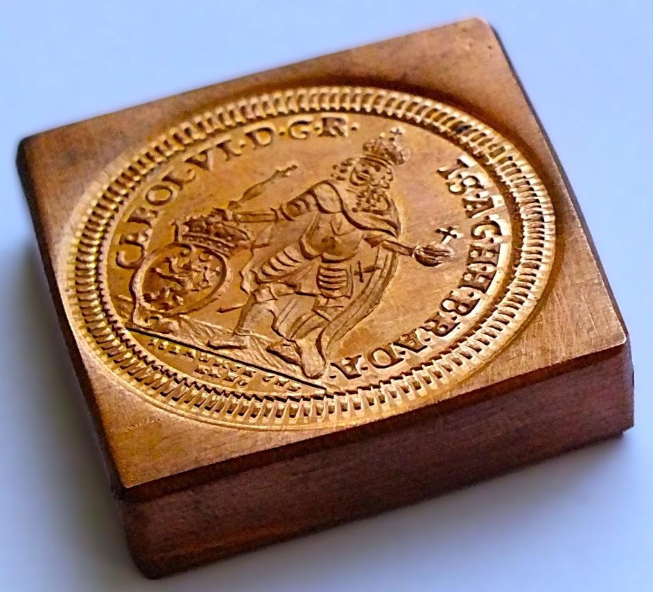 Karel VI., novoražba 2 dukátu 1727, Cu klipa, ČNS Brno 2022 - 5