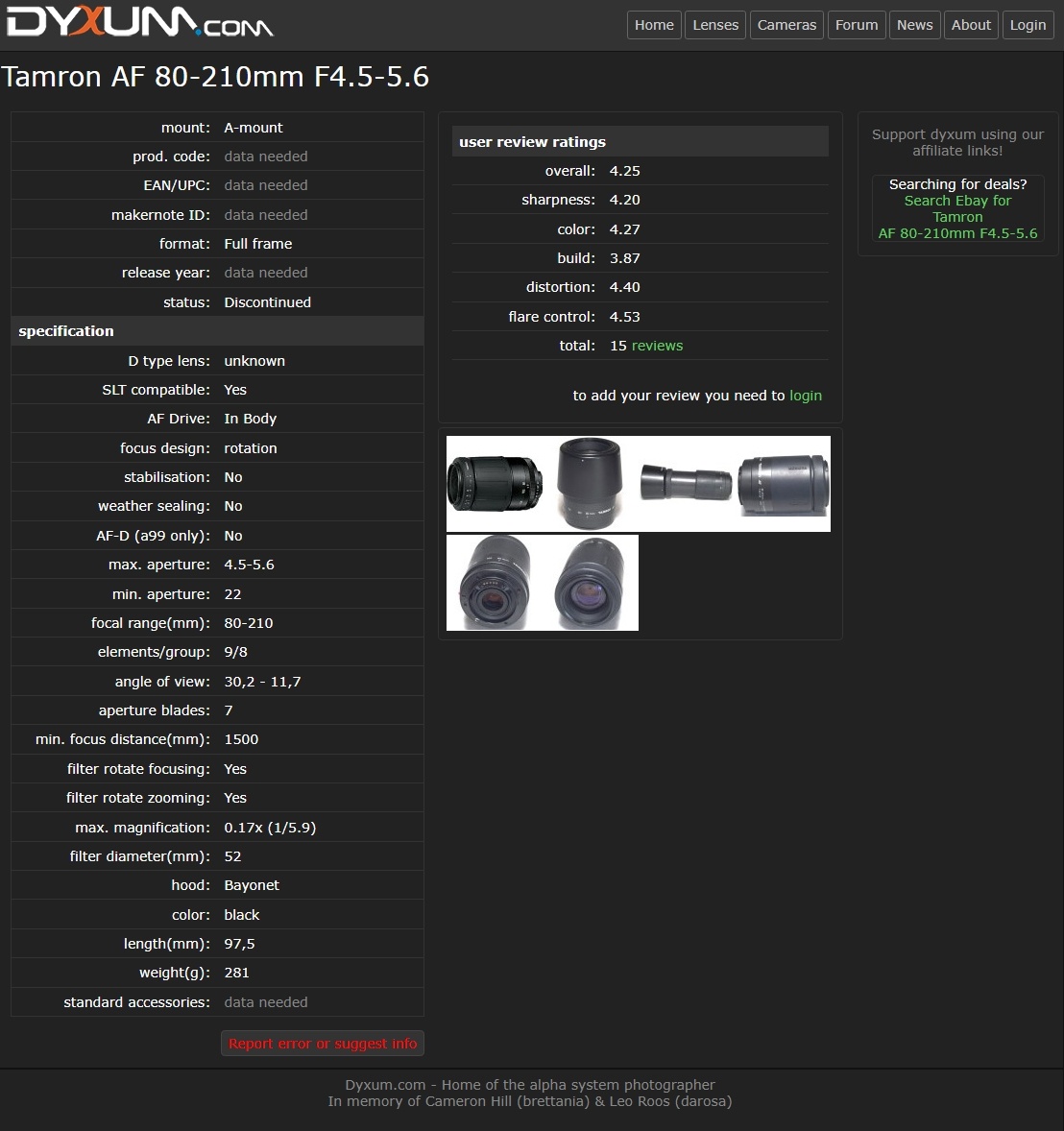 Tamron AF 80-210mm F4.5-5.6 A-mount Teleobjektiv - 5
