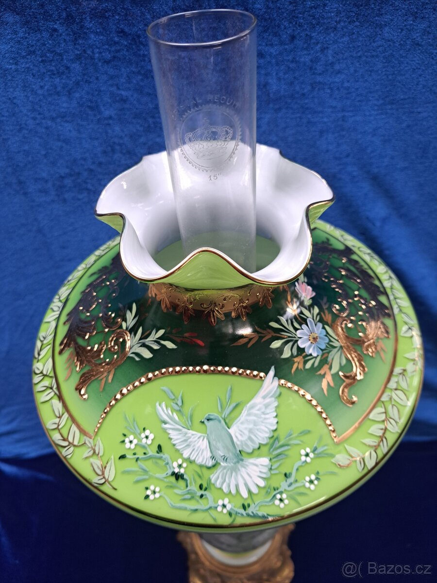 Petrolejová lampa zelená - 5