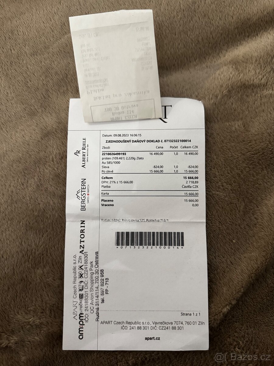 Zlatý (zásnubní) prsten s briliantem - 5