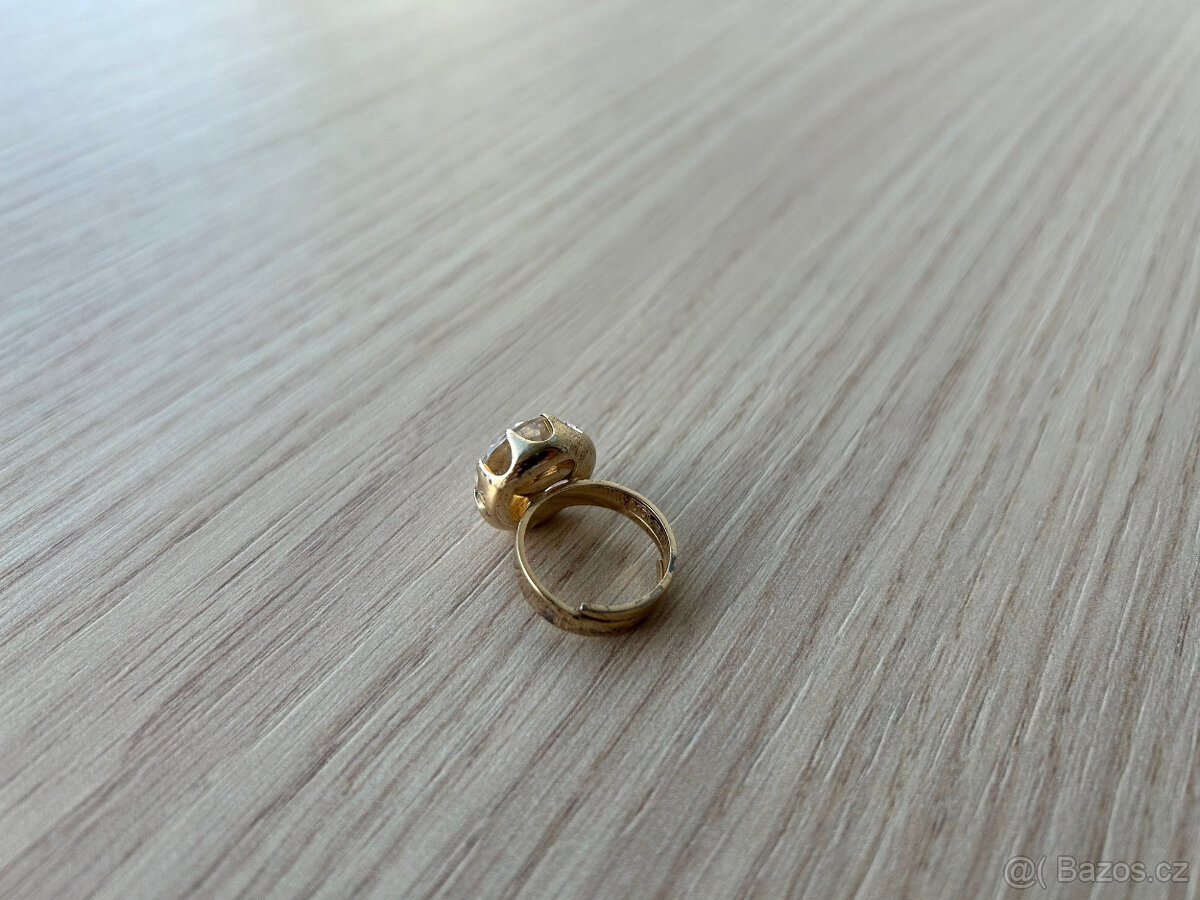 Prsten s broušeným sklem - stříbro 7,80 g - 5