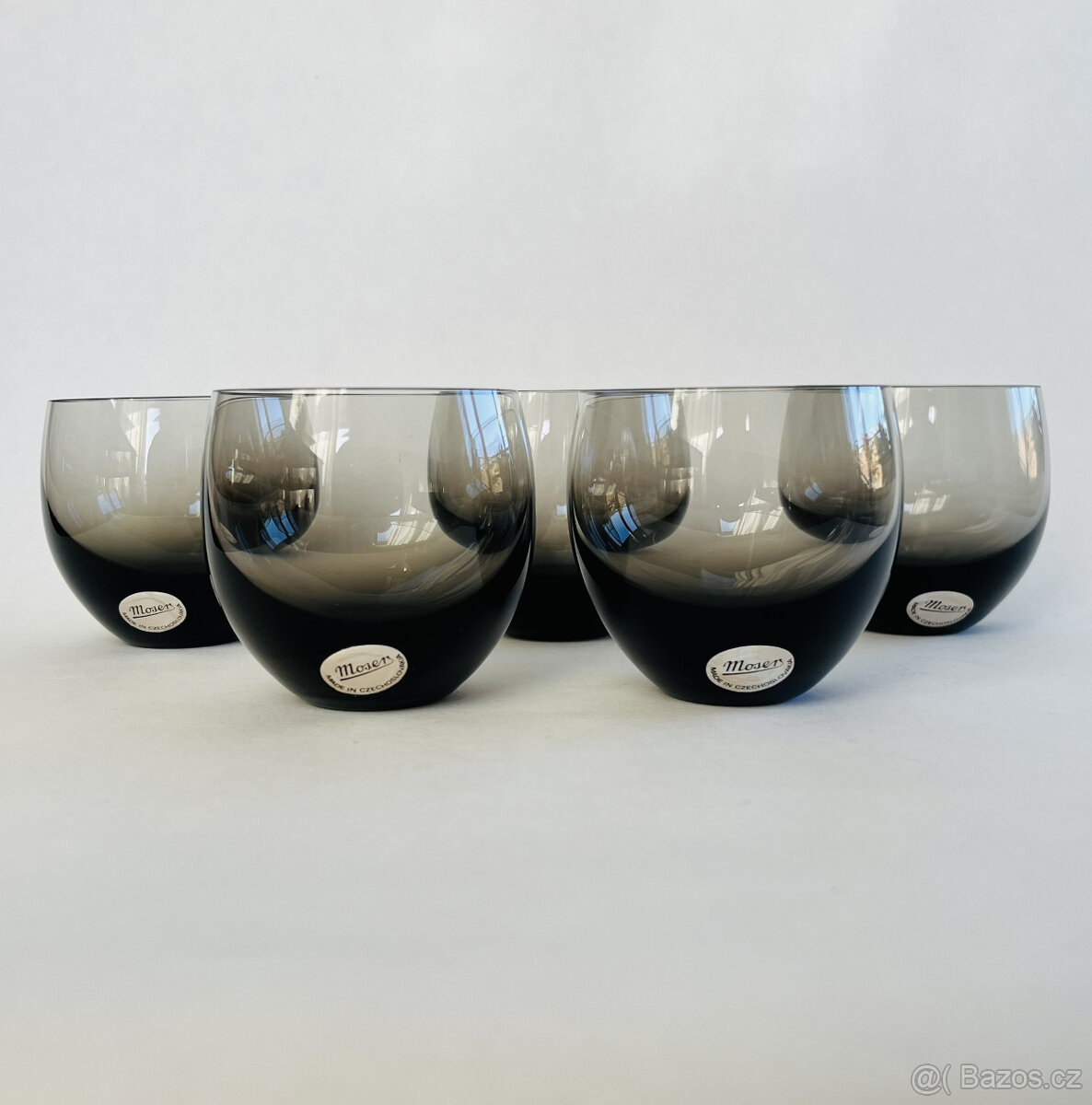 Moser Culbuto 5x sklenice 100ml, kouřové sklo, Eschler - 5