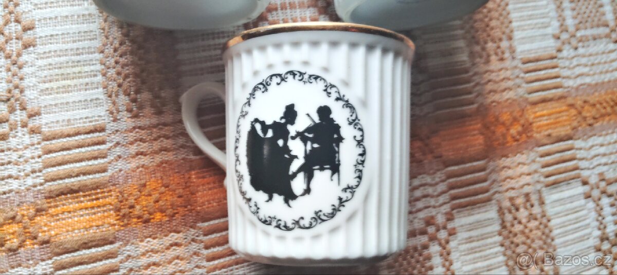 Hrnky starožitné rokoko Dubí Czechoslovakia - 5