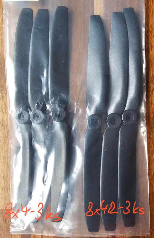 Nové modelářské vrtule různé druhy 38ks - 5