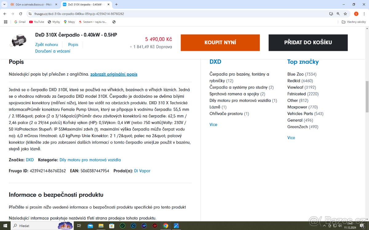 Cirkulační čerpadlo DXD model 315A - 5