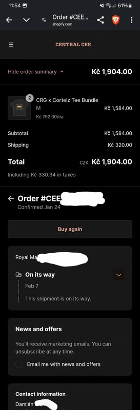 Corteiz x Central Cee Can't Rush Greatness Tee M - 5