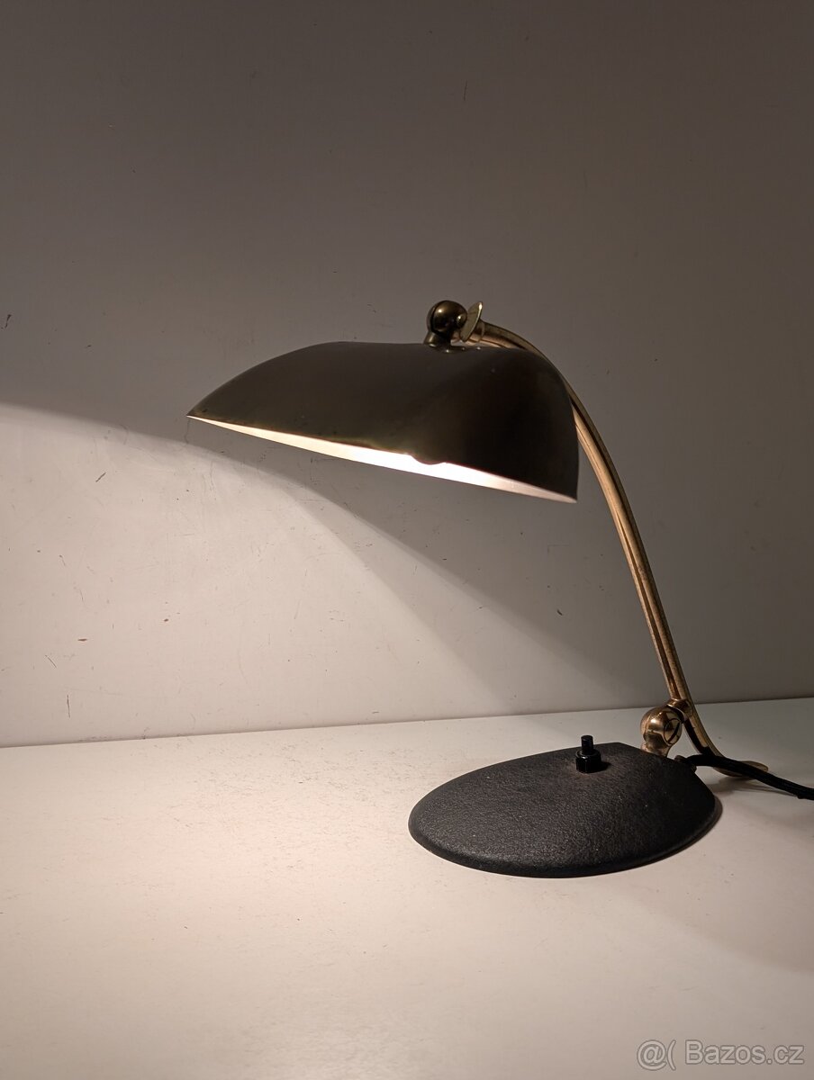 kloubová mosazná lampa, lampička, bankéřka - 5