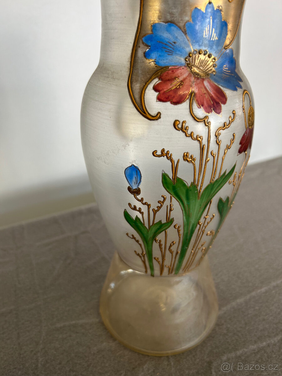 Slkeněný secesní džbán se sklenicemi. - 5