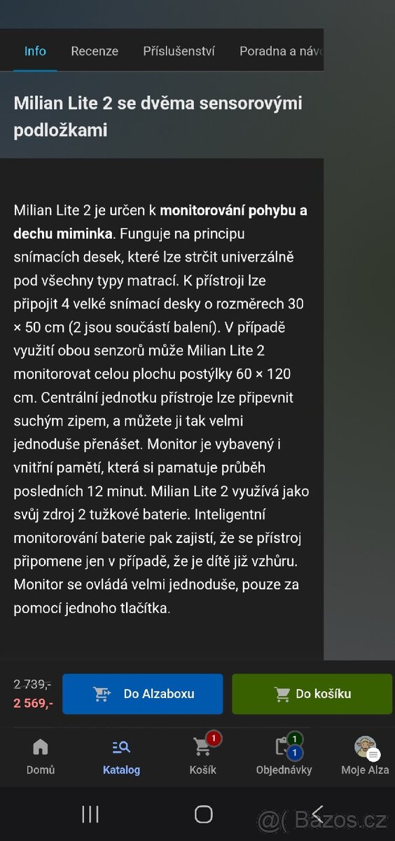 Monitor dechu a pohybu Milian se 2 podložkami - 5