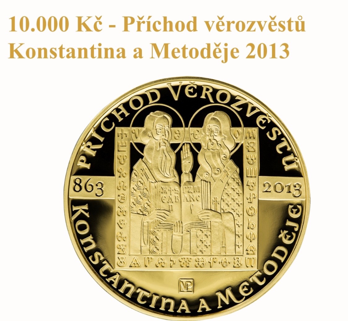 Zlato / zlatá mince čnb Konstantin a Metoděj proof - 5