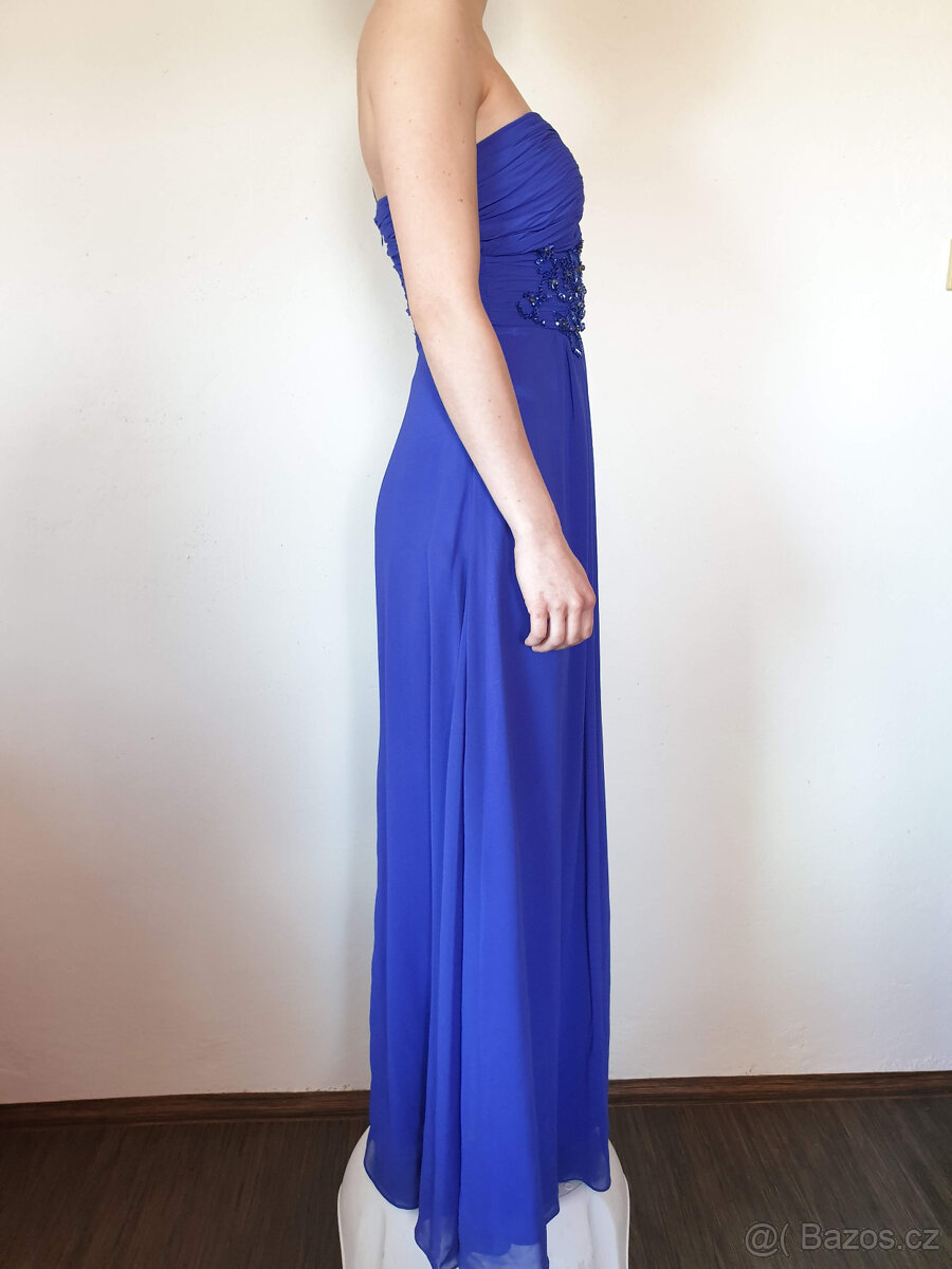 Plesové šaty - královská modř - 5