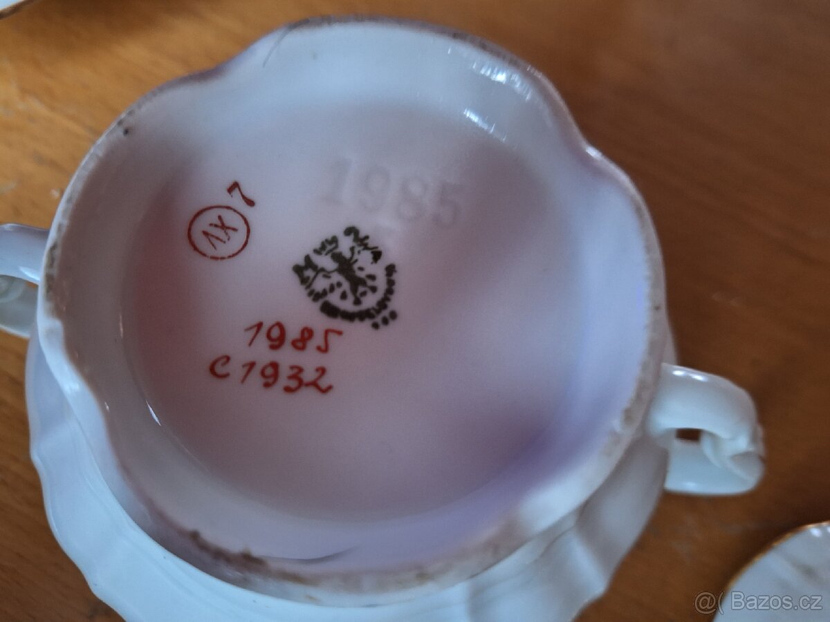 Starý porcelánový kávový/čajový servis - 5
