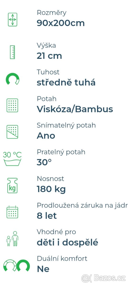 Magniflex Vitale Naturale 21cm, paměť. 2ks - 5